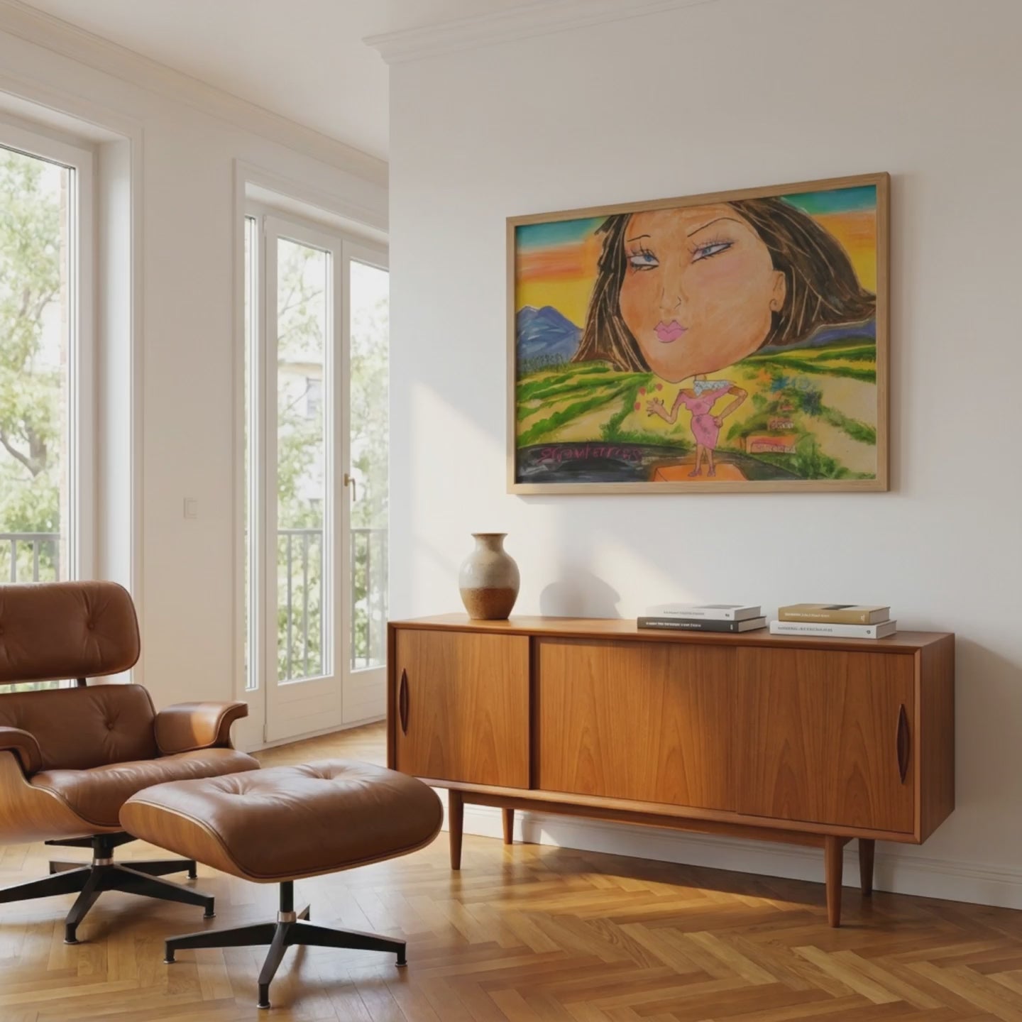 Woman Nature Canvas Landscape Painting Print Colorful Modern Wall Art Home Décor Fine Art Idea for Art Lovers Redecorate Moving Abstract